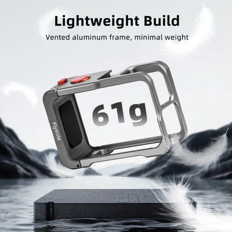 For DJI Osmo Action 5 Pro/4/3 Flymile Metal Protective Cage with Cold Shoe Mount, AC5011 Cage