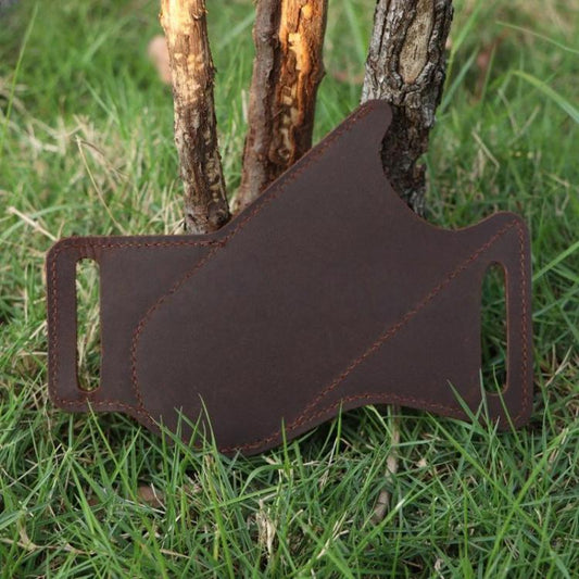 5 Inch Folding Knife Cowhide Storage Pouch Knife Sheath Waist Mounted Tool Pouch