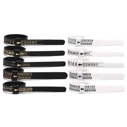 10pcs Portable Ring Measuring Belt Finger Circumference Soft Ruler