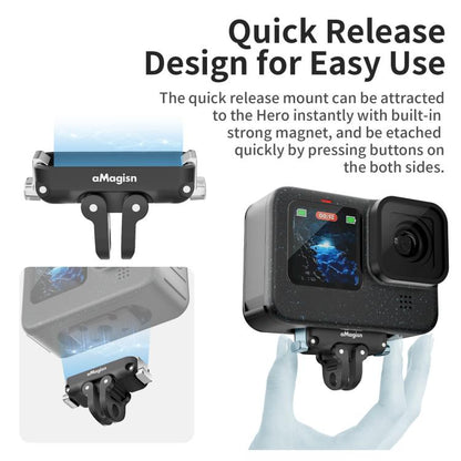 aMagisn Magnetic Quick Release Adapter for GoPro HERO13/12/11/10/9/8/11 Mini/MAX