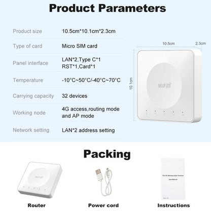 E8 4G Mini CPE Wireless Plug Card Router Dual Network Port WiFi6 Wireless Hotspot