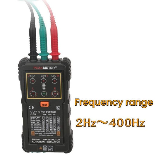 PEAKMETER Three-phase AC Motor Rotation Phase Sequence Tester, PM5900