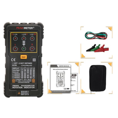 PEAKMETER Three-phase AC Motor Rotation Phase Sequence Tester, PM5900
