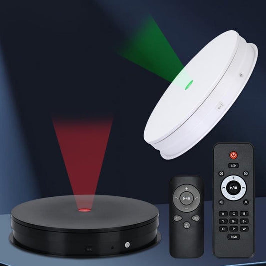 Remote Controll Light Rotating Tray Still Life Display Adjustable Speed Brightness Jewelry Stand, 20cm White Base White Light Direct Plug, 20cm Black Base White Light Direct Plug, 20cm White Base Colorful Light Direct Plug������������������������������...