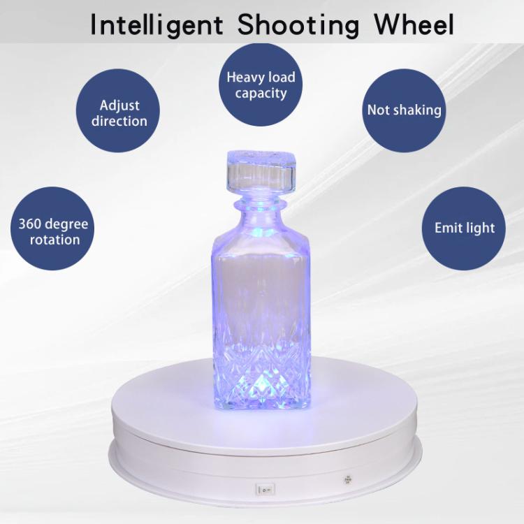Remote Controll Light Rotating Tray Still Life Display Adjustable Speed Brightness Jewelry Stand, 20cm White Base White Light Direct Plug, 20cm Black Base White Light Direct Plug, 20cm White Base Colorful Light Direct Plug������������������������������...