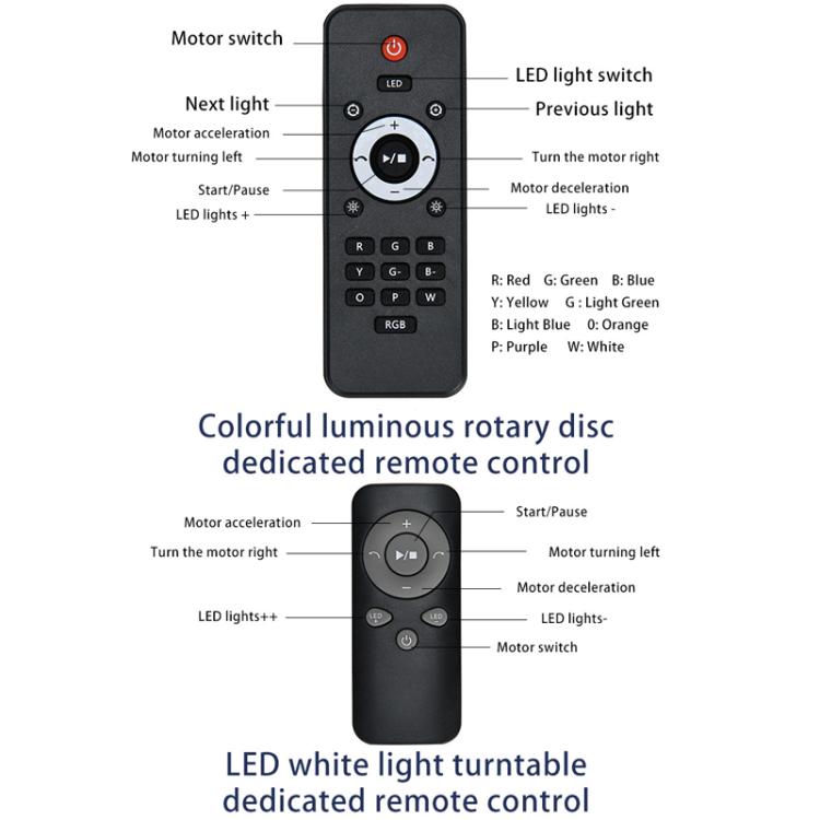 Remote Controll Light Rotating Tray Still Life Display Adjustable Speed Brightness Jewelry Stand, 20cm White Base White Light Direct Plug, 20cm Black Base White Light Direct Plug, 20cm White Base Colorful Light Direct Plug������������������������������...