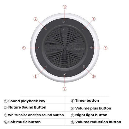 White Noise Sleep Instrument Player Speaker Bedroom Night Light