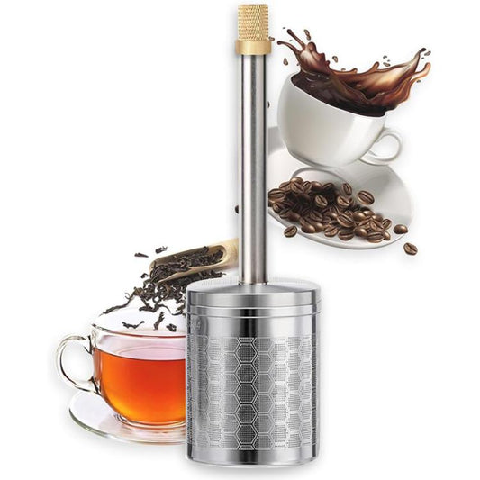 Stainless Steel Push-Type Coffee Brewing Filter, Small, Medium