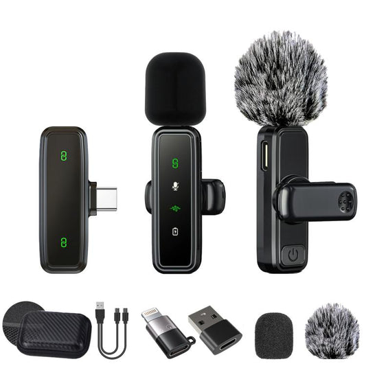 Kabelloser Kragen-Clip-Mikrofon, intelligentes Geräuschunterdrückungs-Mini-Mikrofon, J82 Dual-Mikrofon 3-in-1-Schnittstelle 8 Stück/Set, J81 1-zu-2-Typ-C-Schnittstelle 9 Stück/Set