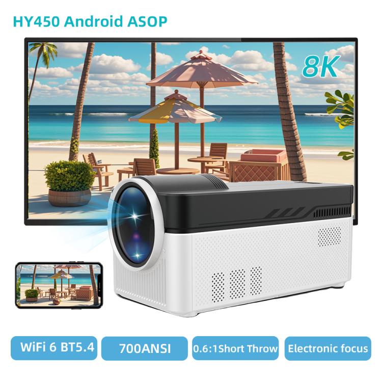 8K Home Theater Portable Android Projector With Smart Decoder