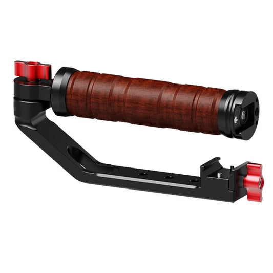 Poignée latérale en bois avec glissière et vis pour stabilisateur de cardan, Pour DJI RS 4 Mini / 4 PRO / 3 / 3 Mini / 3 PRO / 2, Poignée simple, Avec glissière, Avec glissière et vis de cardan