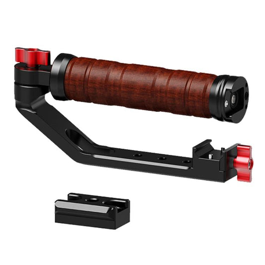 Poignée latérale en bois avec glissière et vis pour stabilisateur de cardan, Pour DJI RS 4 Mini / 4 PRO / 3 / 3 Mini / 3 PRO / 2, Poignée simple, Avec glissière, Avec glissière et vis de cardan