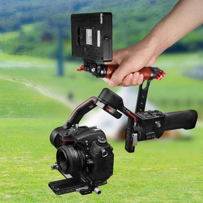 Poignée latérale en bois avec glissière et vis pour stabilisateur de cardan, Pour DJI RS 4 Mini / 4 PRO / 3 / 3 Mini / 3 PRO / 2, Poignée simple, Avec glissière, Avec glissière et vis de cardan