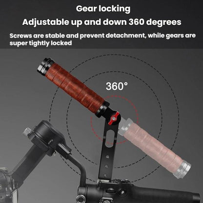Poignée latérale en bois avec glissière et vis pour stabilisateur de cardan, Pour DJI RS 4 Mini / 4 PRO / 3 / 3 Mini / 3 PRO / 2, Poignée simple, Avec glissière, Avec glissière et vis de cardan