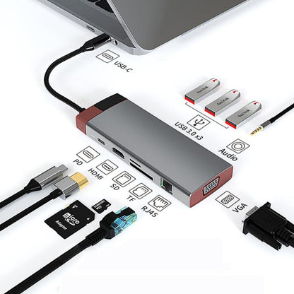 Metal Type-C Docking Station USB HUB Computer Multi Functional Expansion Dock