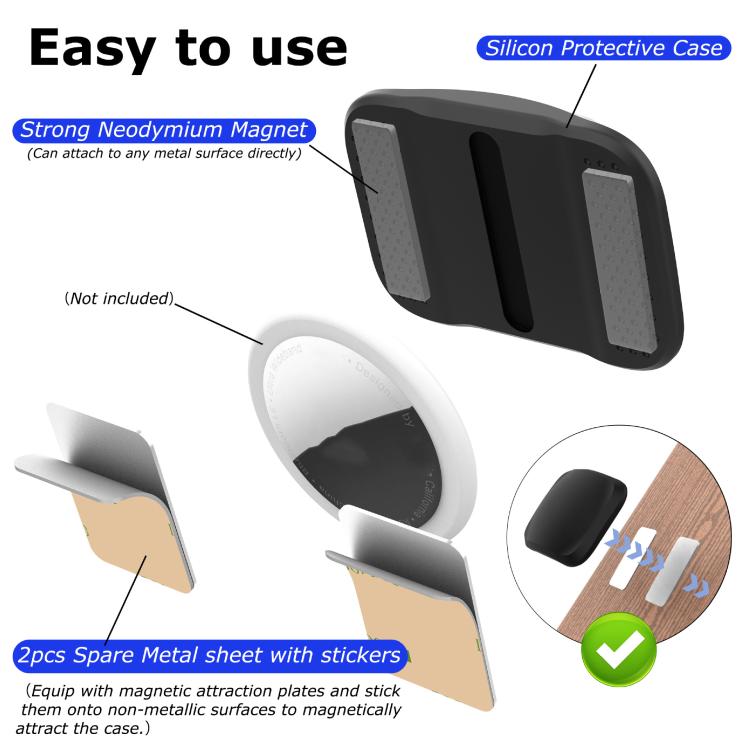 For Airtag Silicone Magnetic Protective Case