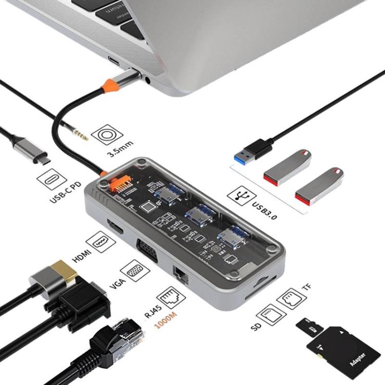 Type-C Docking Station USB HUB Multi Port Hub Computer Converter