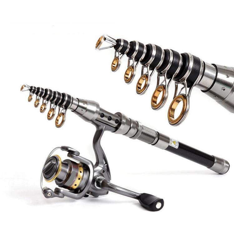 TOPLINE TACKLE Mini canne à pêche ultra courte en carbone, manche rétractable, canne à pêche télescopique, 1,5m, 1,8m, 2,1m, 2,4m