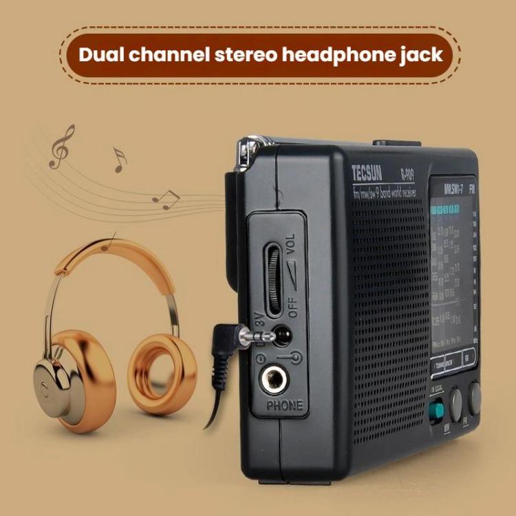 TECSUN R-909 AM FM SW 9-Band Pocket Mini Portable Radio