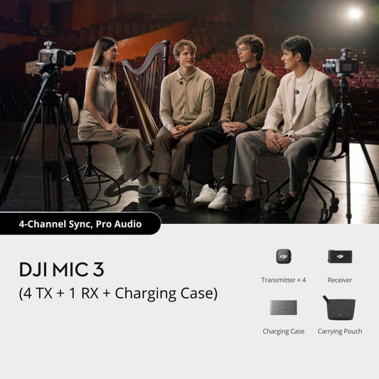 Original DJI Mic 3  (4 TX + 1 RX + Charging Case)