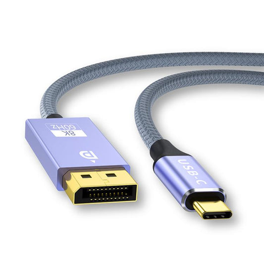 Type-C-auf-DP1.4-8K-60Hz-HD-Unidirektional-Adapterkabel Computer-Gaming-Konsole-Monitor-Handy-Videoverbindungskabel, 1m, 2m