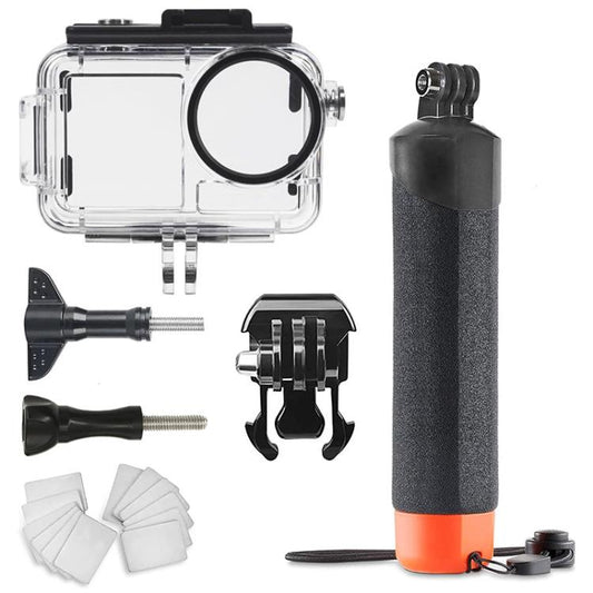 For DJI Action 5 Pro/4/3 Waterproof Diving Case with Buoyancy Float Stick Kit Includes Anti-Fog Inserts, Mounting Base, For DJI Action 5 Pro/4/3