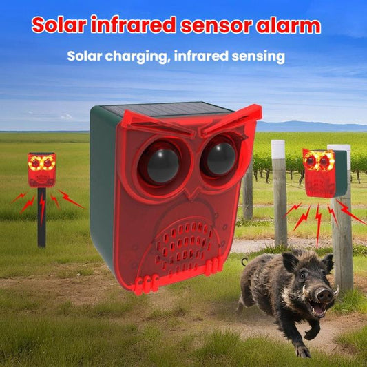 Répulsif anti-animaux N912A à énergie solaire avec détecteur de mouvement humain, alarme sonore et lumineuse infrarouge, N912A