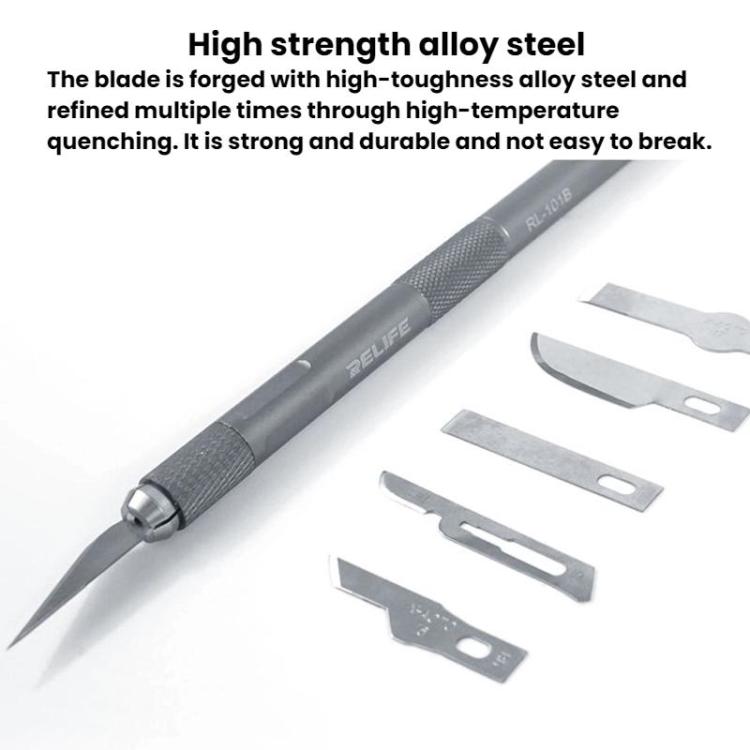 RELIFE RL-101B 8 In 1 Motherboard Repair Blade Set Carving Glue Removal Knife Screen Protector Cutting Knife, RL-101B