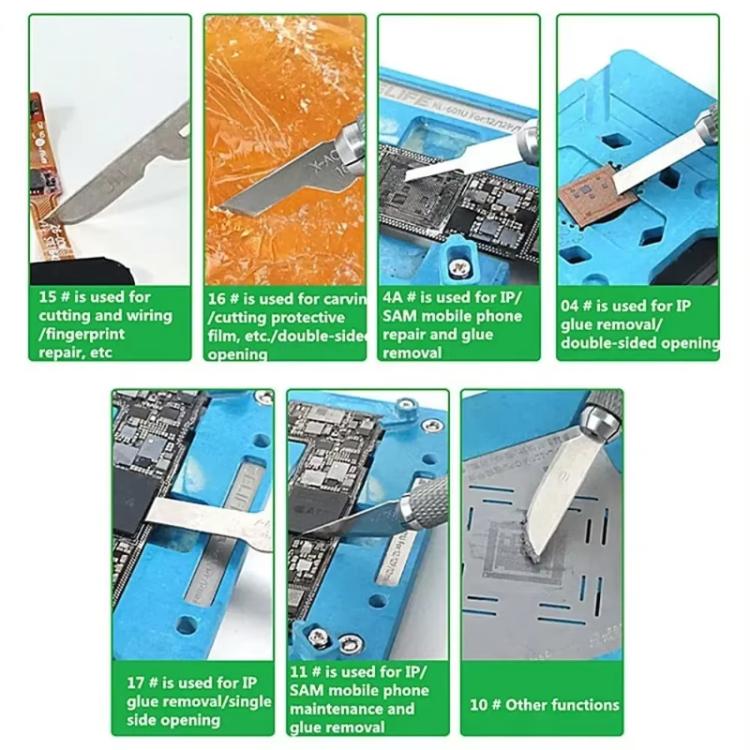 RELIFE RL-101B 8 In 1 Motherboard Repair Blade Set Carving Glue Removal Knife Screen Protector Cutting Knife, RL-101B