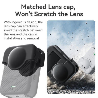 For DJI Osmo 360 Camera aMagisn Silicone Body Cover Set with Lens Cap & Neck Lanyard