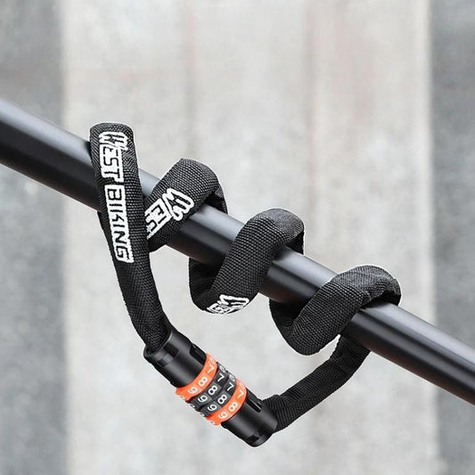 WEST BIKING 38-Zoll-Fahrradkettenschloss 4-stellige Zahlenkombination Sicherheitsschloss für Fahrräder, E-Bikes, Roller