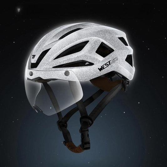 Casque de vélo WEST BIKING réfléchissant pour la conduite de nuit avec visière magnétique, léger et respirant, unisexe.