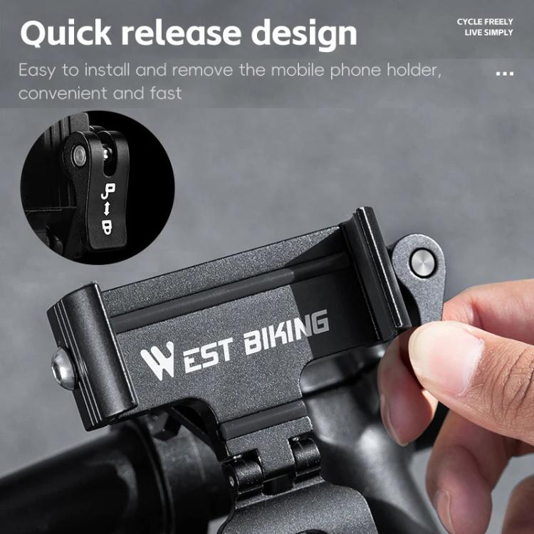 WEST BIKING Bicycle Phone Mount Aluminum Alloy Road / Mountain Bike Navigation Holder, Handlebar Black, Handlebar Silver, Handlebar Red, Stem Black, Stem Silver, Stem Red