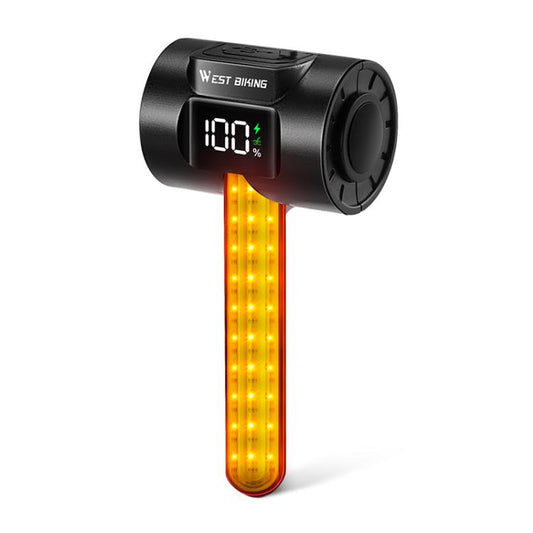 WEST BIKING Smart Sensor Bike Tail Light, 180-degree Wide Angle, IPX4 Waterproof, Dynamic LED Effects with Battery Display, Red Light, RGB Light