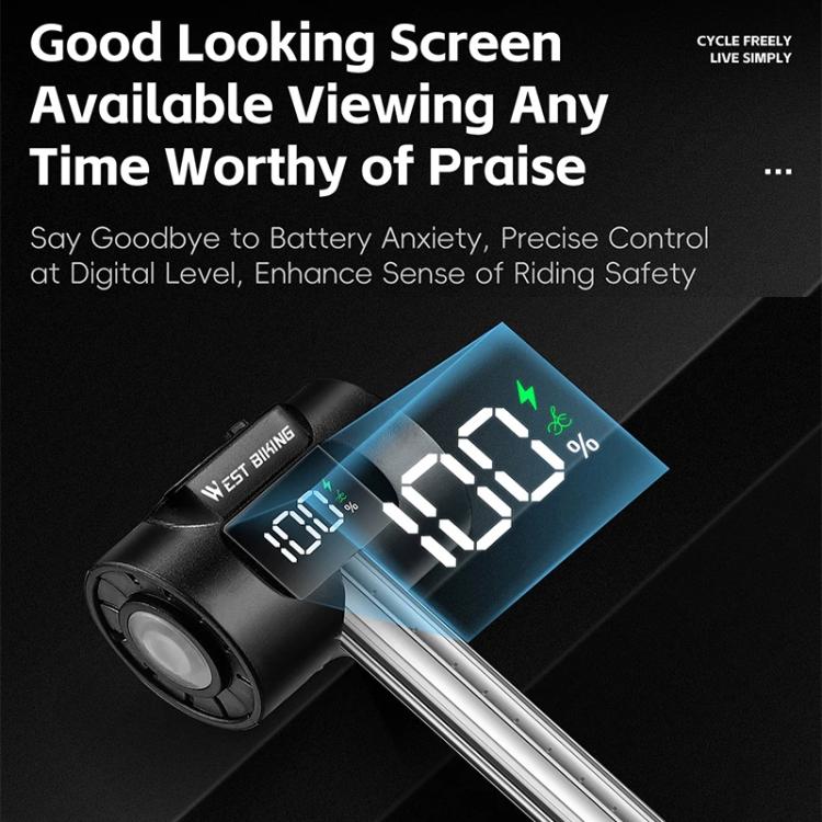 WEST BIKING Smart Sensor Bike Tail Light, 180-degree Wide Angle, IPX4 Waterproof, Dynamic LED Effects with Battery Display, Red Light, RGB Light