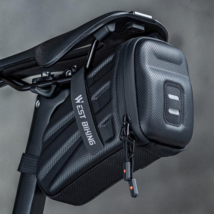 WEST BIKING Hard Shell Bike Saddle Bag Cycling Seat Pack with Reflective Strips & Tail Light Mount, YP0707395