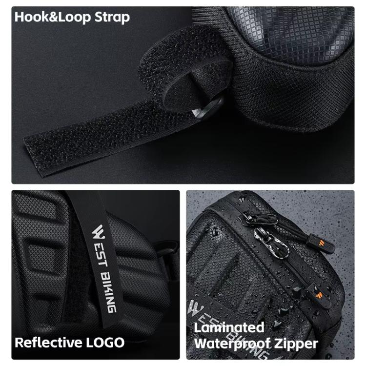 WEST BIKING Hard Shell Bike Saddle Bag Cycling Seat Pack with Reflective Strips & Tail Light Mount, YP0707395