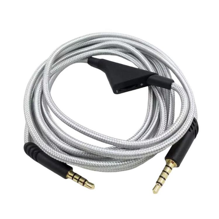 For Logitech Astro A10 / A40 / A30 2m Gaming Headset Cable Braided Audio Cable, Black Button, Black White Button, Gray Black Button, Black Tuning, Blue Tuning, Gray Tuning, Red Black Square, Black Square