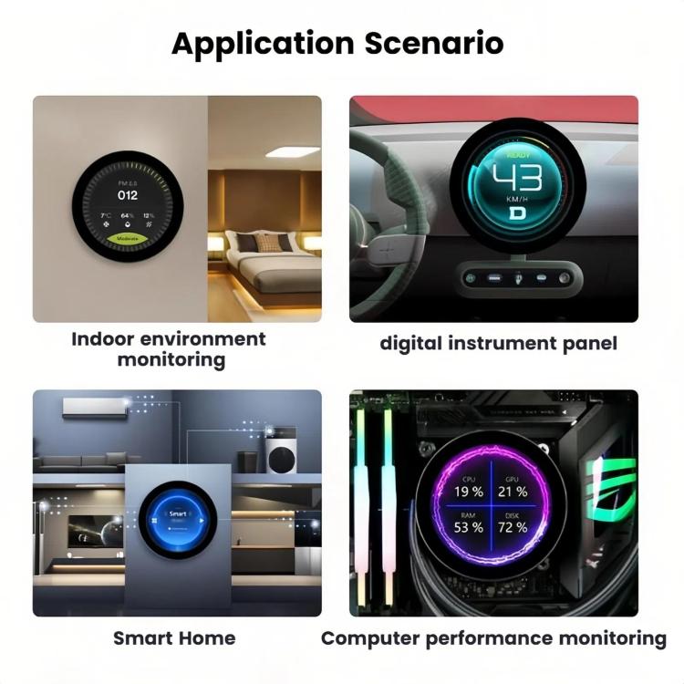 WAVESHARE 31523 ESP32-P4 Berührungsrund-LCD-Bildschirm-Entwicklungsboard, ESP32-P4-WIFI6-Touch-LCD-3.4C, ESP32-P4-WIFI6-Touch-LCD-4C