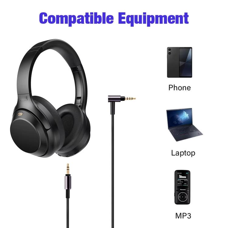 Câble audio pour casque 3,5 mm, pour Sony WH-1000XM3 / WH-1000XM2 / WH-1000XM4 / WH-H900N / WH-H800, 1,5 m avec commande filaire, 1,5 m direct