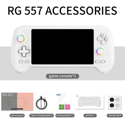 ANBERNIC RG557 Handheld Game Console 5.48-Inch AMOLED Screen Android 14 Video Game Player, 12+128G, 12+256G
