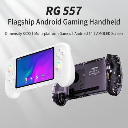 ANBERNIC RG557 Handheld Game Console 5.48-Inch AMOLED Screen Android 14 Video Game Player, 12+128G, 12+256G