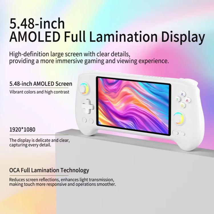 ANBERNIC RG557 Handheld Game Console 5.48-Inch AMOLED Screen Android 14 Video Game Player, 12+128G, 12+256G