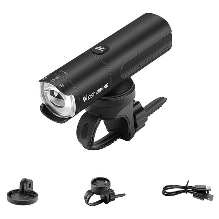 WEST BIKING Bicycle High-Brightness Rechargeable Headlight With Power Reminder Rotatable Function, 400 Lumens, 600 Lumens, 800 Lumens