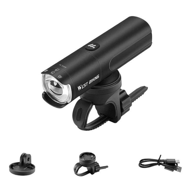 WEST BIKING Bicycle High-Brightness Rechargeable Headlight With Power Reminder Rotatable Function, 400 Lumens, 600 Lumens, 800 Lumens