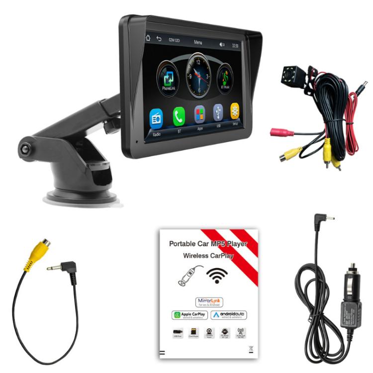 7-inch HD  Touch Screen + HD 8-light Reversing Image Wireless Carplay Car MP5 Player, X5300 With 8-light Camera
