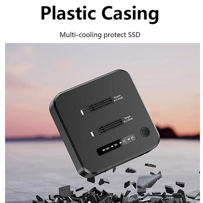 Blueendless SD08A M.2 NVMe SSD Docking Station Dual-Bay USB 3.2 Gen2 10Gbps External Drive Enclosure With One-Key Offline Clone Function, US Plug, EU Plug, UK Plug