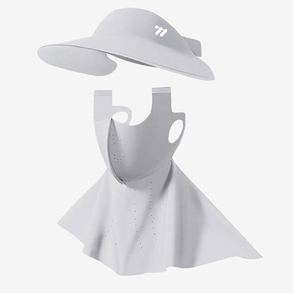 WEST BIKING 3 In 1 UV-Protective Cooling Mesh Breathable Detachable Sun Hat Face Mask Neck Scarf, One Size