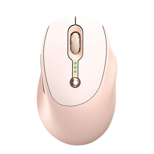2400 DPI Wireless Mouse USB-C Rechargeable, Milk Tea Color Elegant Design with Battery Indicator