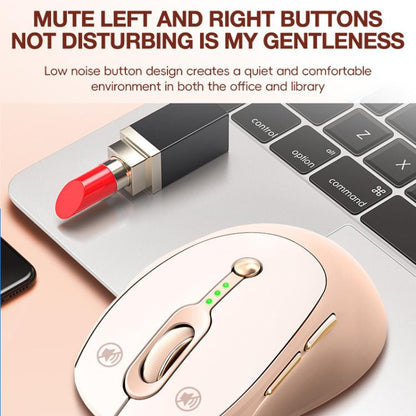 2400 DPI Wireless Mouse USB-C Rechargeable, Milk Tea Color Elegant Design with Battery Indicator